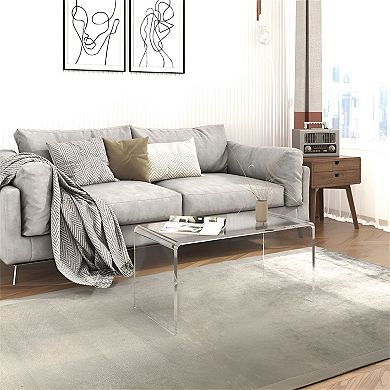 32 inch Acrylic Waterfall End Table, Lightweight Modern Side Table for Living Room - Clear