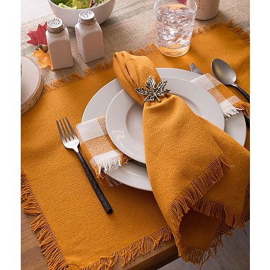 DII Pumpkin Spice Heavyweight Fringe Placemat Set/6
