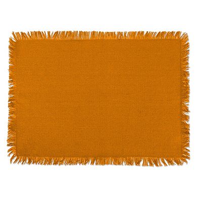 DII Pumpkin Spice Heavyweight Fringe Placemat Set/6