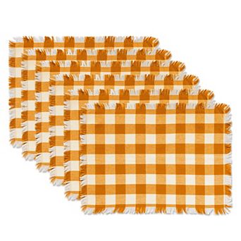DII Pumpkin Spice Heavyweight Fringe Placemat Set/6