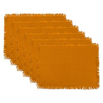 DII Pumpkin Spice Heavyweight Fringe Placemat Set/6
