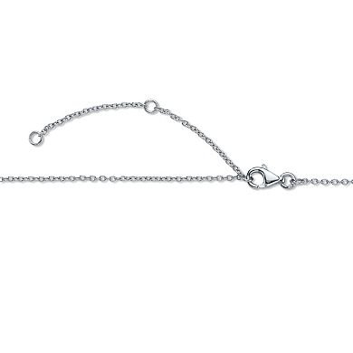 1.14 Cttw. Cubic Zirconia Sterling Silver Cross Pendant Necklace 16"-18"