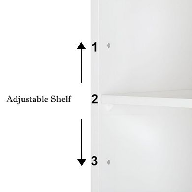 White Wall Mount Mirror Cabinet for Bathroom Vanity with Adjustable Interior Shelves