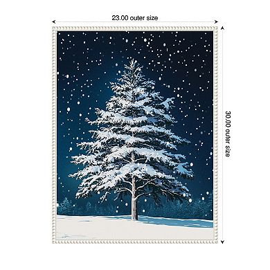 Winter Snowy Pine Tree by Pictufy Studio Framed Canvas Wall Art Print