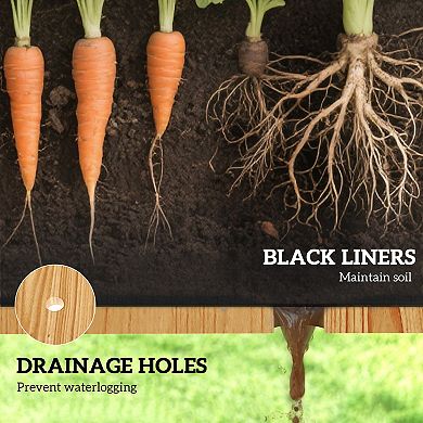 Outsunny 35inchx22inchx47inch Raised Garden Bed with PE Greenhouse Cover