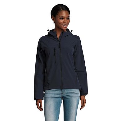 SOLS Womens/Ladies Replay Hooded Soft Shell Jacket (Breathable Windproof And Water Resistant)
