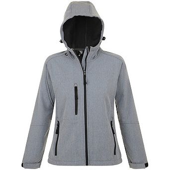 SOLS Womens/Ladies Replay Hooded Soft Shell Jacket (Breathable Windproof And Water Resistant)