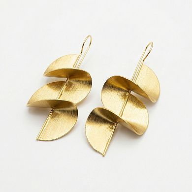 The Collective by DBJ Helix Earrings in Gold Finished Brass