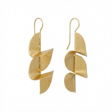 The Collective by DBJ Helix Earrings in Gold Finished Brass