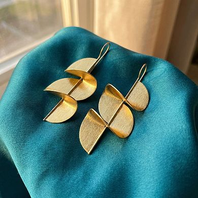 The Collective by DBJ Helix Earrings in Gold Finished Brass