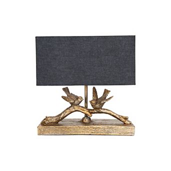 Hello Honey Rustic Resin Bird Lamp with Rectangle Shade