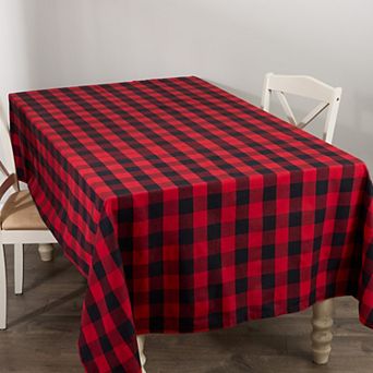 DII Red & Black Buffalo Check Tablecloth
