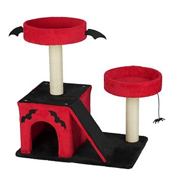 Gothic Cat Tree with Condo and Scratching Posts Multi Level Cat Tower