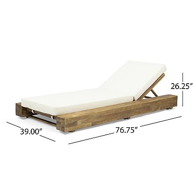 Chaise Lounge Acacia Wood with 4-Position Recline (Set of 2)