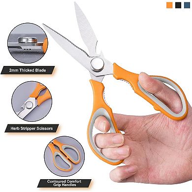 3-Pack Kitchen Shears Heavy Duty All Purpose Stainless Steel Scissors Dishwasher Safe Cooking