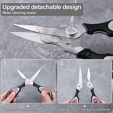 3-Pack Kitchen Shears Heavy Duty All Purpose Stainless Steel Scissors Dishwasher Safe Cooking