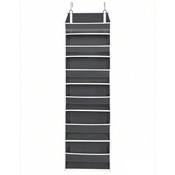 Over-The-Door Organizer: 6 Large, 12 Side Pockets, Mesh Pockets, PVC Window, Easy Hanging