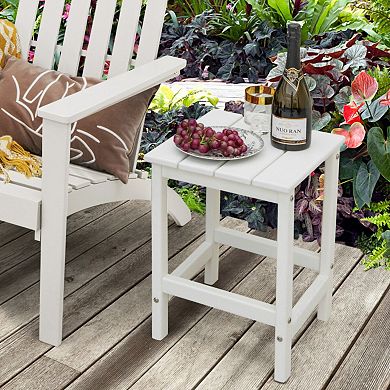 14 Inch Square Outdoor Adirondack Side Table Weather Resistant