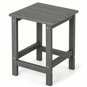 14 Inch Square Outdoor Adirondack Side Table Weather Resistant