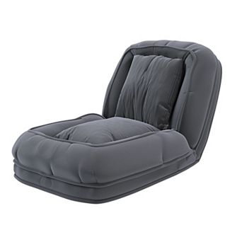 Adjustable Folding Lazy Sofa Bed with Pillows, Corduroy Upholstered Chair for Adults and Pets