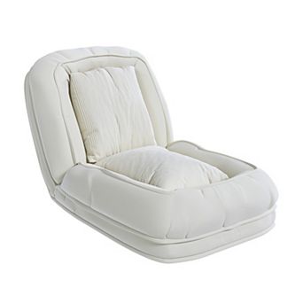 Adjustable Folding Lazy Sofa Bed with Pillows, Corduroy Upholstered Chair for Adults and Pets