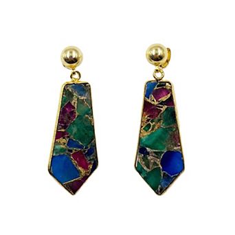 The Collective by DBJ Prism Drop Earrings with Glass Gems