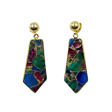 The Collective by DBJ Prism Drop Earrings with Glass Gems