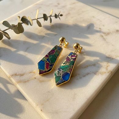 The Collective by DBJ Prism Drop Earrings with Glass Gems