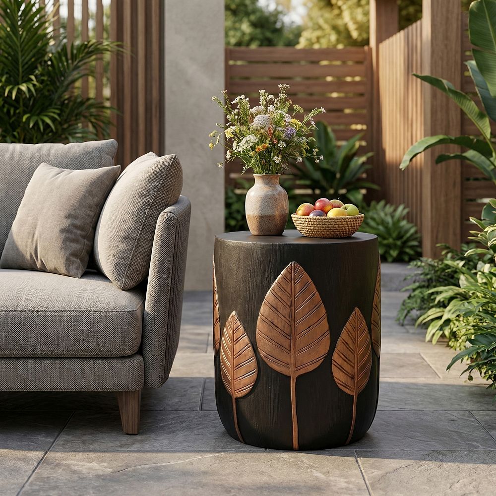 Christopher Knight Home Outdoor Lightweight Concrete Side Table Boho ...
