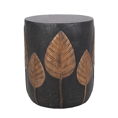 Outdoor Lightweight Concrete Side Table Boho Round End Table