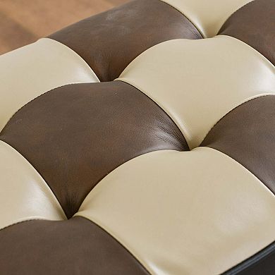 Top-grain Genuine Leather Upholstered Bedroom Bench