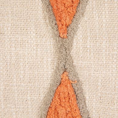 Hello Honey Embroidered Cotton Lumbar Pillow with Fringe