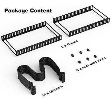Great Ambitions Expandable Pot Lid Organizer Rack, 14-Slot Adjustable Holder for Cabinet Storage