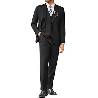 COOFANDY Suits for Men Slim Fit 3 pc Single Breasted Suit Men Wedding Business Dinner Party