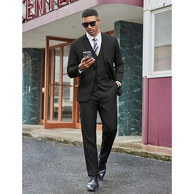 COOFANDY Suits for Men Slim Fit 3 Piece Single Breasted Suit Men Wedding Business Dinner Party