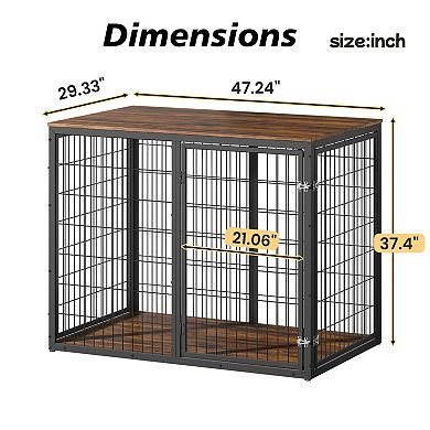 IFMALL Versatile Multi-Door Furniture Dog Crate for Medium and Large Breed Pets