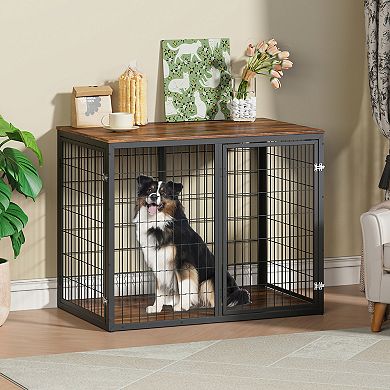 IFMALL Versatile Multi-Door Furniture Dog Crate for Medium and Large Breed Pets