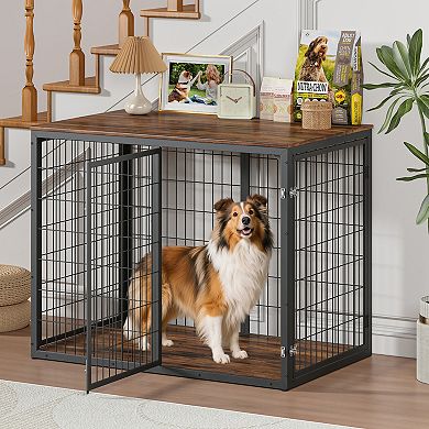 IFMALL Versatile Multi-Door Furniture Dog Crate for Medium and Large Breed Pets