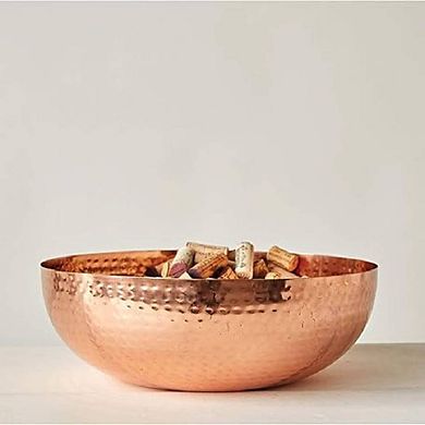 Classic Round Hammered Decorative Metal Bowl