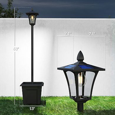 63" Solar Lamp Post Lights 2 Pack, Solar Light Posts,