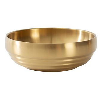 Elegant Gold Accent Decorative Metal Bowl
