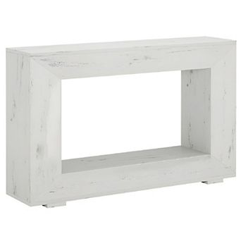 Narrow Console Table with Pedestal Base, Farmhouse Entryway Hallway Table