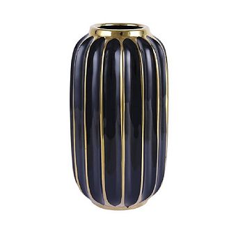 Ceramic Black And Gold Ornamental Vase Decor