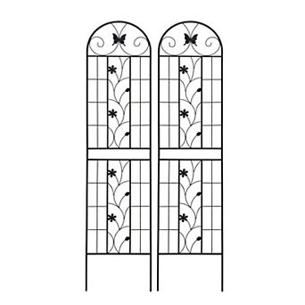 Metal Garden Trellis Set 2-Pack for Climbing Flowers Vines and Vegetables
