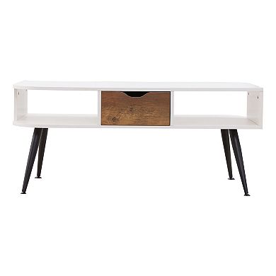 Coffee Table with Lower Shelf, Modern Living Room Table