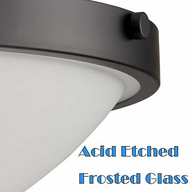 Messina 3-Light Black Semi Flush Ceiling Light Frosted Glass Ceiling Lighting