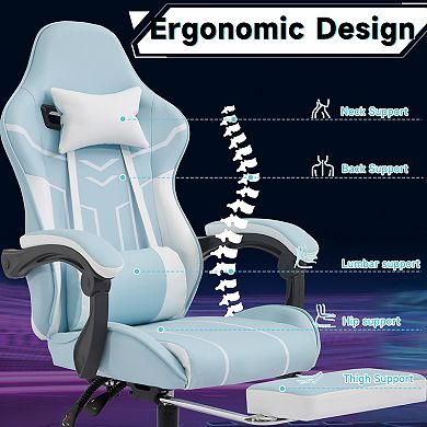 Ergonomic Computer Chair Office Chair with Footrest and Lumbar Backrest