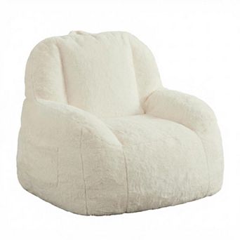 Bean Bag Chair for Adults Teens, Soft Plush Faux Fur Lazy Sofa Floor Lounger for Bedroom Nursery