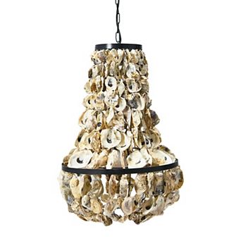Hello Honey Metal and Draped Oyster Shell Chandelier