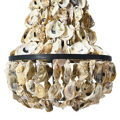 Hello Honey Metal and Draped Oyster Shell Chandelier